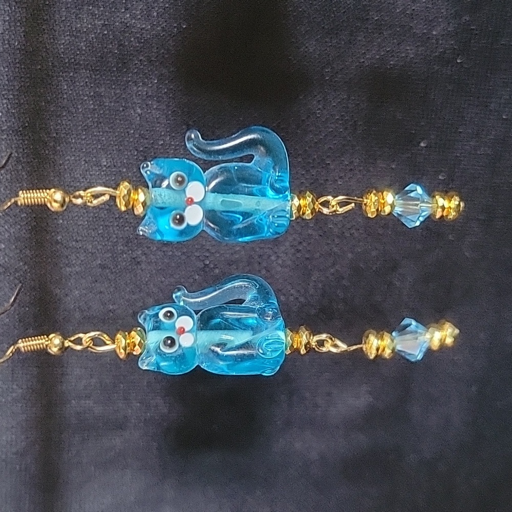 Handcrafted Murano glass and hematite earrings